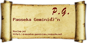 Passeka Geminián névjegykártya